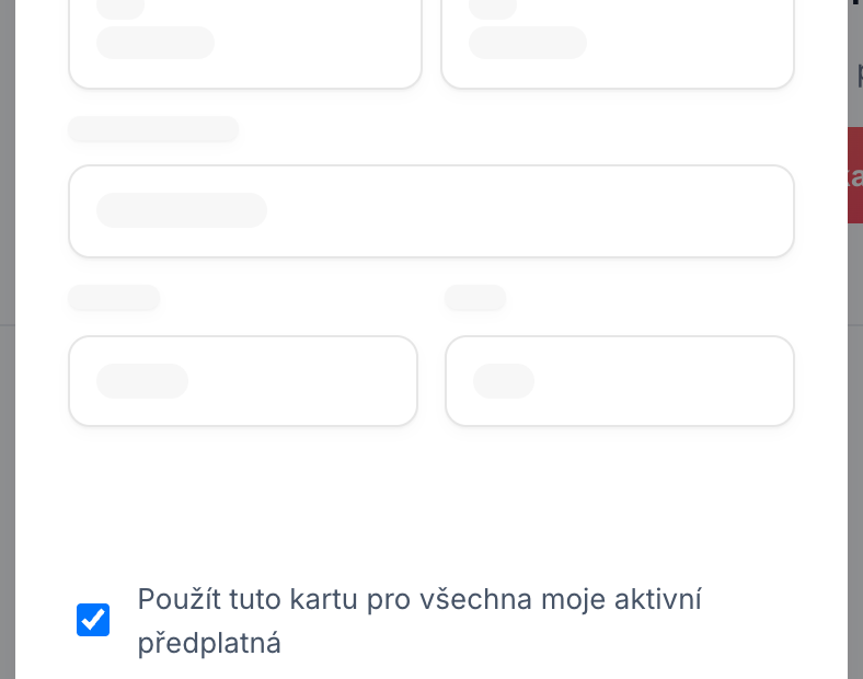 Zabezpečený formulář Stripe pro přidání nové karty