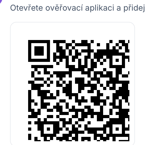 QR kód na obrazovce pro přidání Activation King do ověřovací aplikace