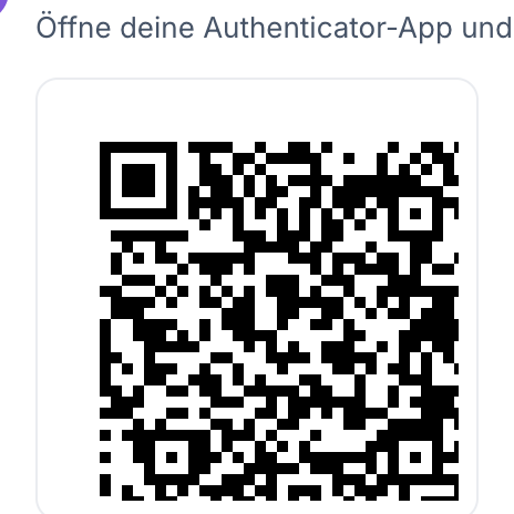 QR-Code auf dem Bildschirm zum Hinzufügen von Activation King zu einer Authenticator-App