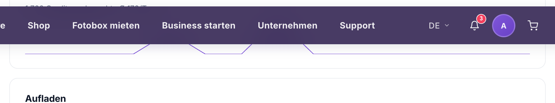 Karte für automatisches Aufladen mit Schalter, Aufladebetrag und Schwellenwert für niedriges Guthaben