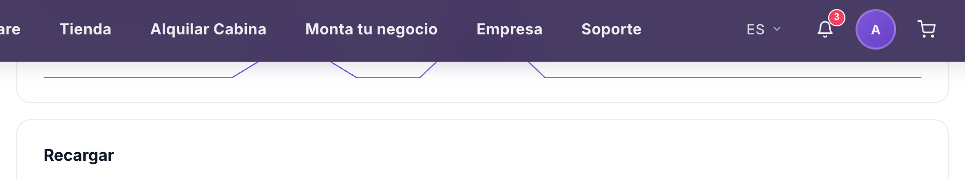 Tarjeta de recarga automática con el interruptor, el importe de recarga y el umbral de saldo bajo