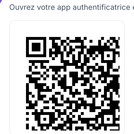 Code QR à l'écran pour ajouter Activation King à une application d'authentification