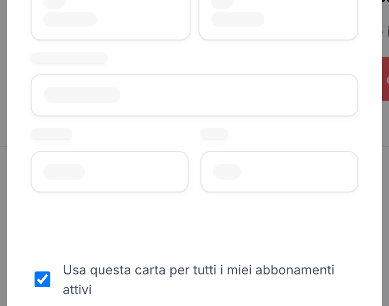 Modulo sicuro di Stripe per aggiungere una nuova carta