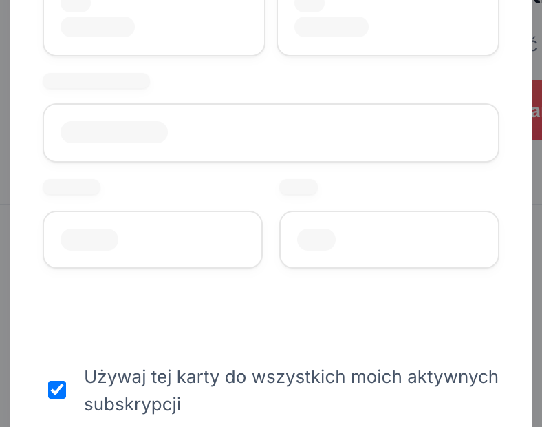 Bezpieczny formularz Stripe do dodawania nowej karty