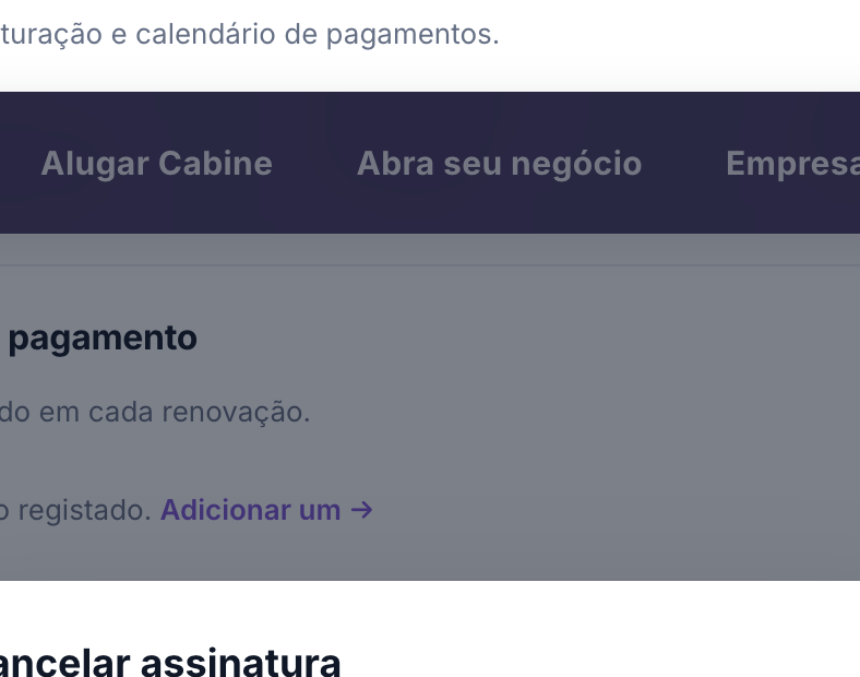 Fluxo de cancelamento com motivo e oferta de retenção