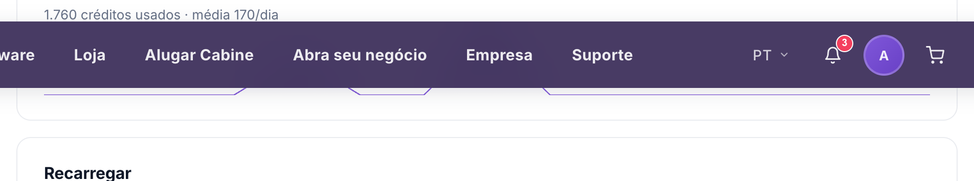 Cartão de Recarregamento automático com o interruptor, o valor de recarga e o limite de saldo baixo