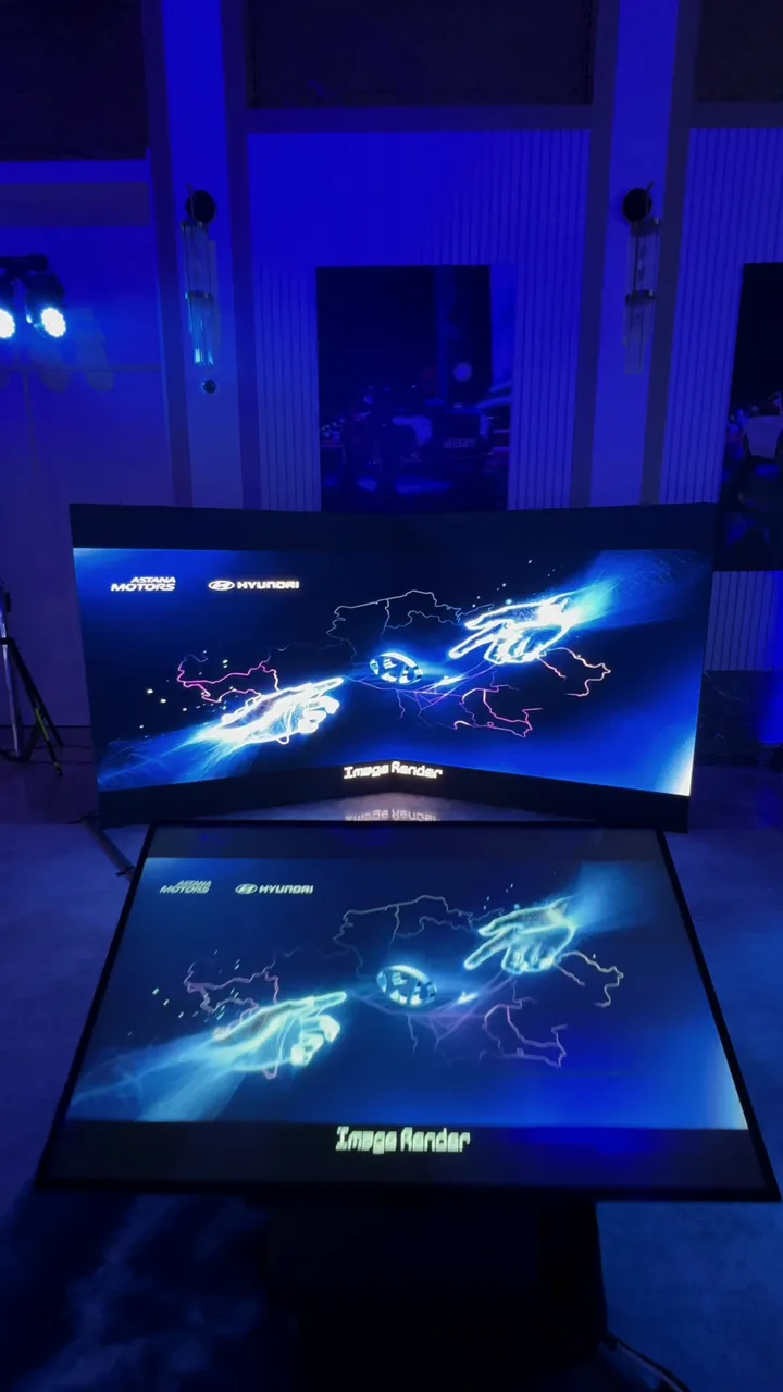 AI Drawing Screen num evento da Astana Motors