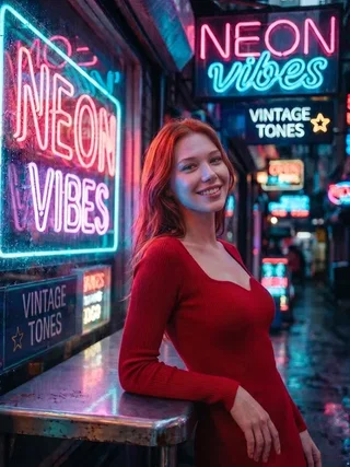 Neon vibes AI result