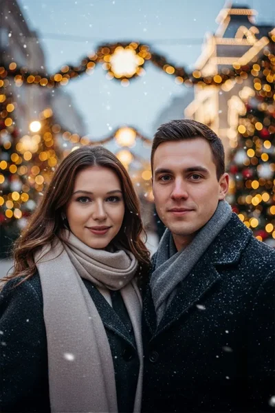 Christmas Market AI face swap result