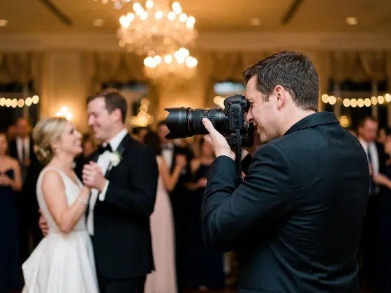 A photographer shooting at an event