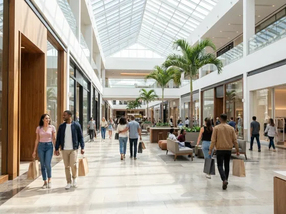 A modern shopping mall concourse