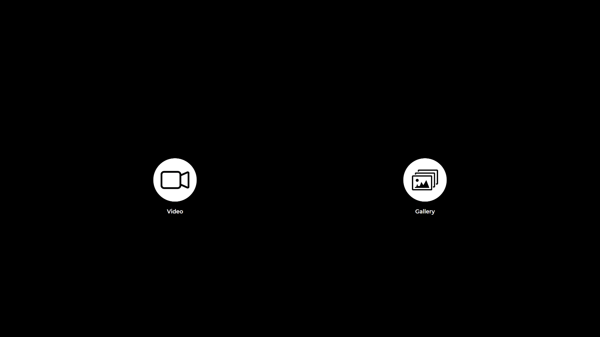 Schermata di cattura dell'app con l'icona Video