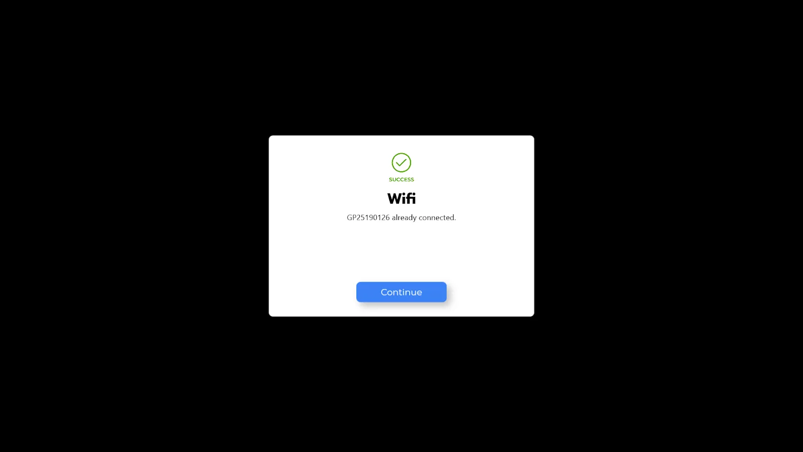 Schermata di conferma della connessione GoPro avvenuta
