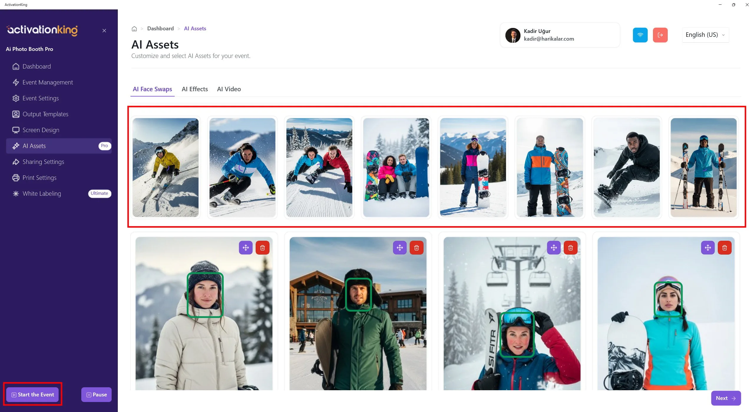 Laufender Bild-Upload mit kleinen Vorschau-Thumbnails als Anzeige des Fortschritts