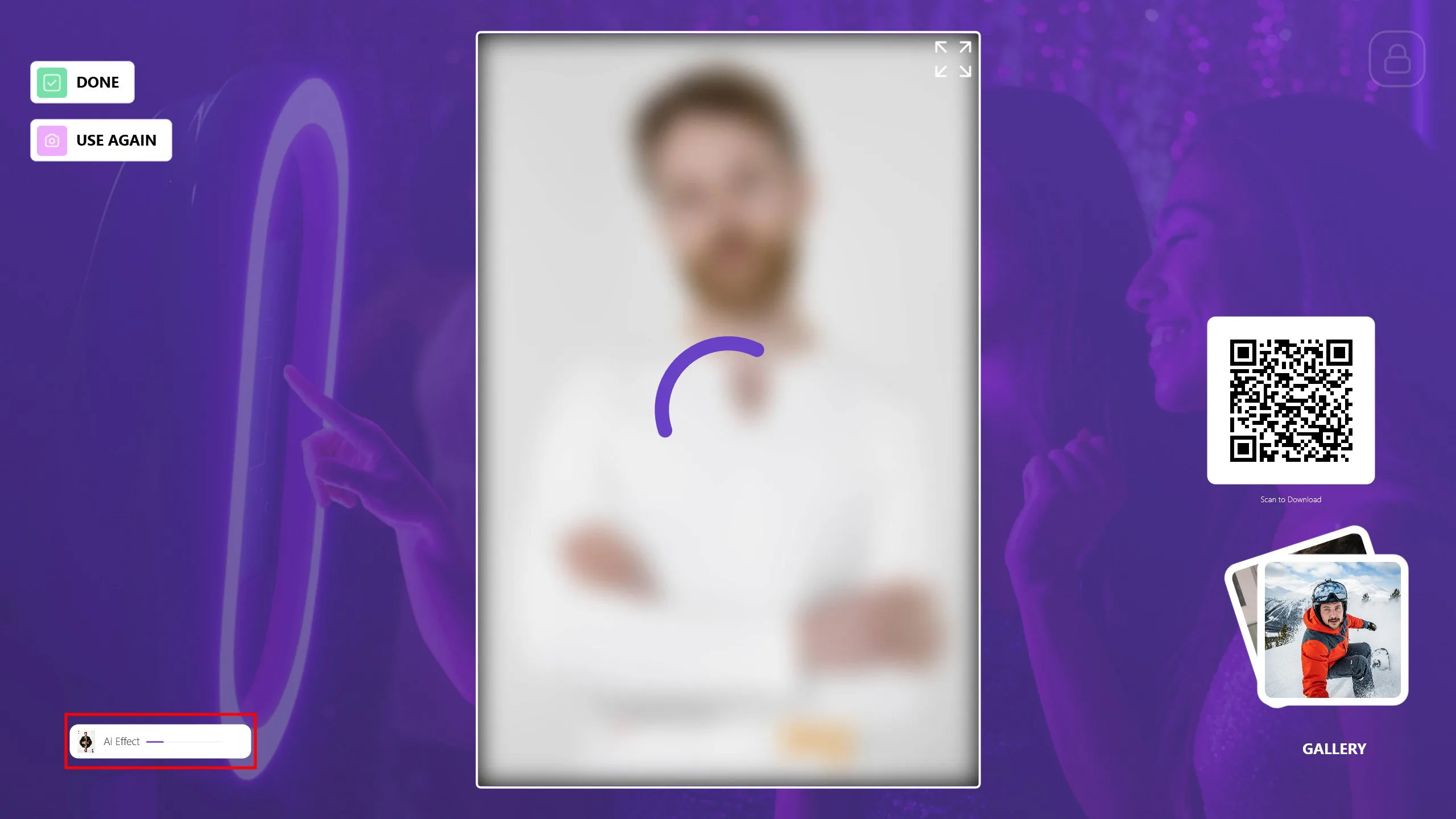 Tela de processamento de IA com barra de progresso no canto inferior esquerdo