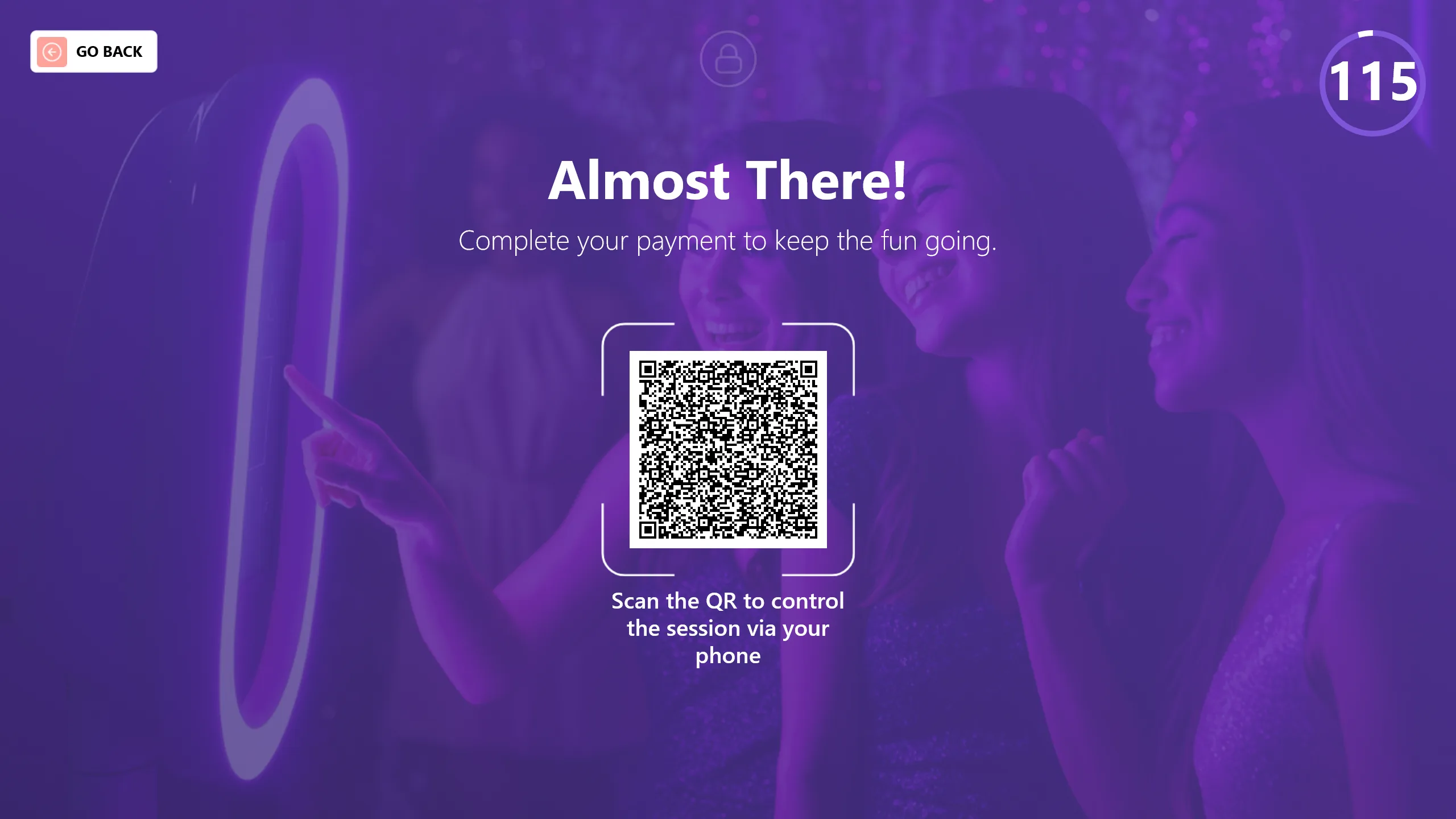 Tela de pagamento com QR code